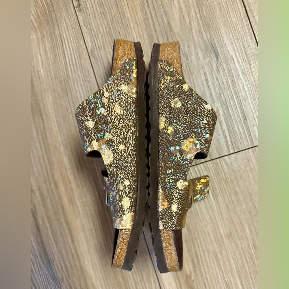 Birkenstock Metallic Iridescent Brown Double Buckle Sandals - Picture 4 of 9